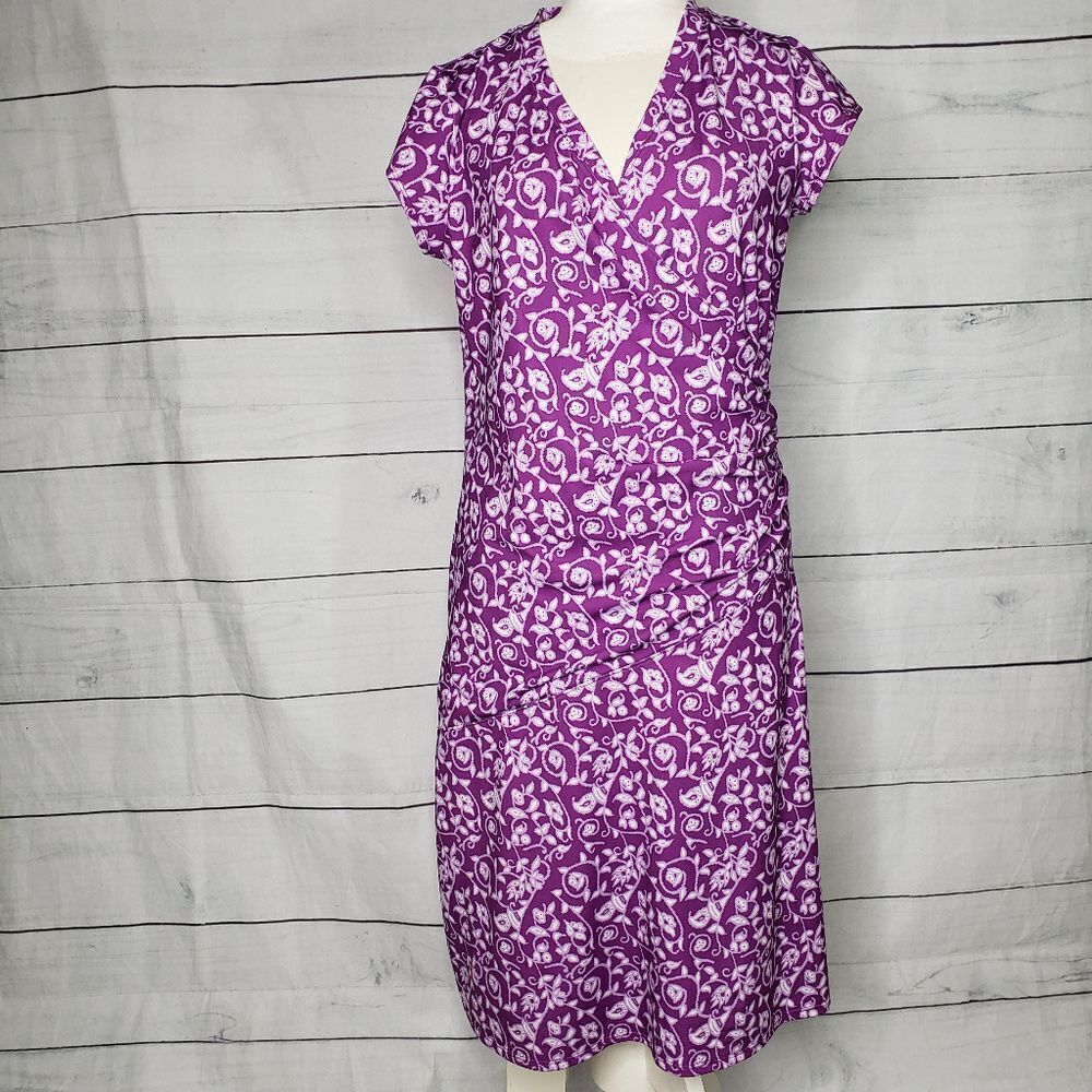 Athleta printed nectar dress medium purple